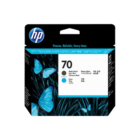 HP 70 MATTE BLACK AND CYAN PRINTHEAD 