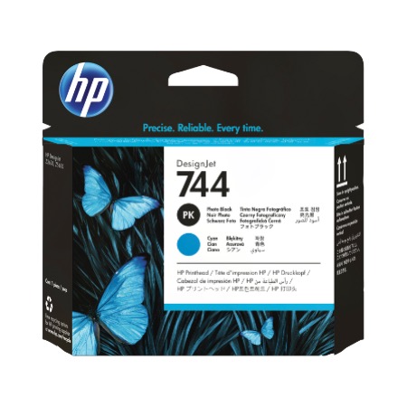 HP 744 PHOTO BLK AND CYAN PRINTHEAD 