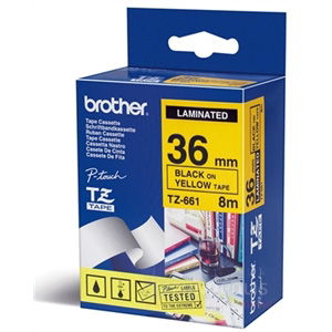 BROTHER LAMINATED TAPE 36 MM.FOR PT-9200 DX,9500PC   (BLACK/YELLOW)