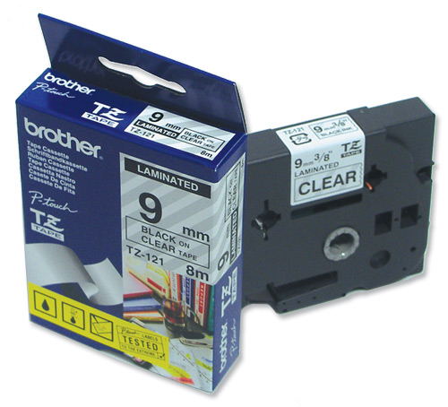 BROTHER 9 MM.TAPE FOR PT1280TH/1650/1830 /2300(BLACK /CLEAR)