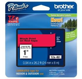 BROTHER 24 MM.TAPE FOR PT1650/1830/2300/ 2700/2730/  7600/9200DX/9700(BLACK/RED