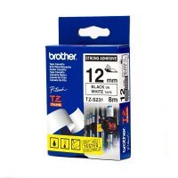 BROTHER LAMINATED TAPE 12MM.BLACK/WHITE 